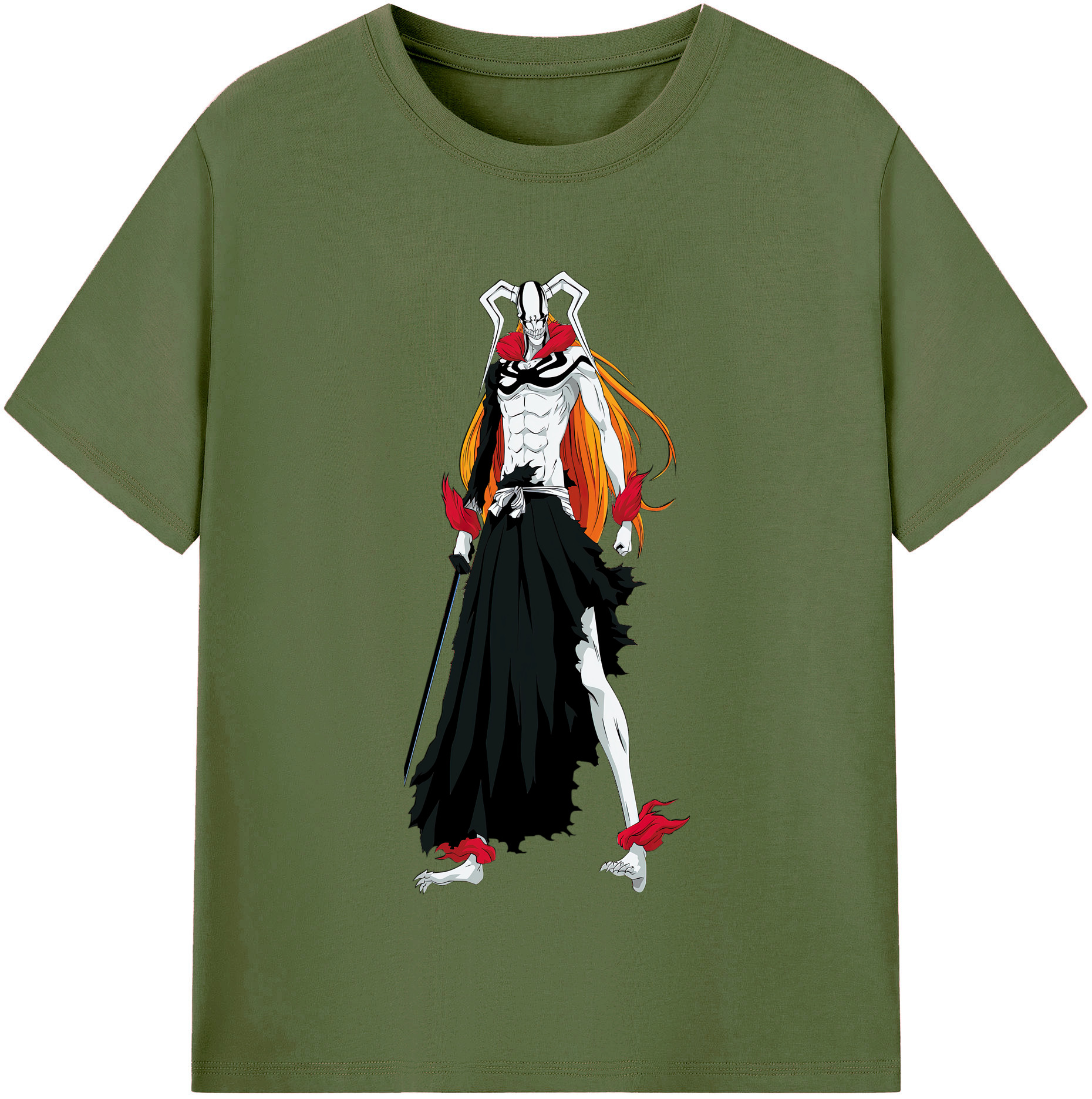 （画像用） ブリーチ 黒崎一護（くろさき いちご）BLEACH Kurosaki Ichigo 綿100％半袖Tシャツ（フロントプリント）